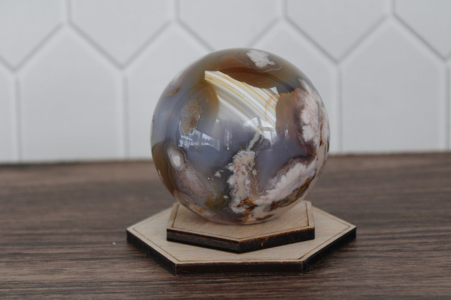Flower Agate Sphere