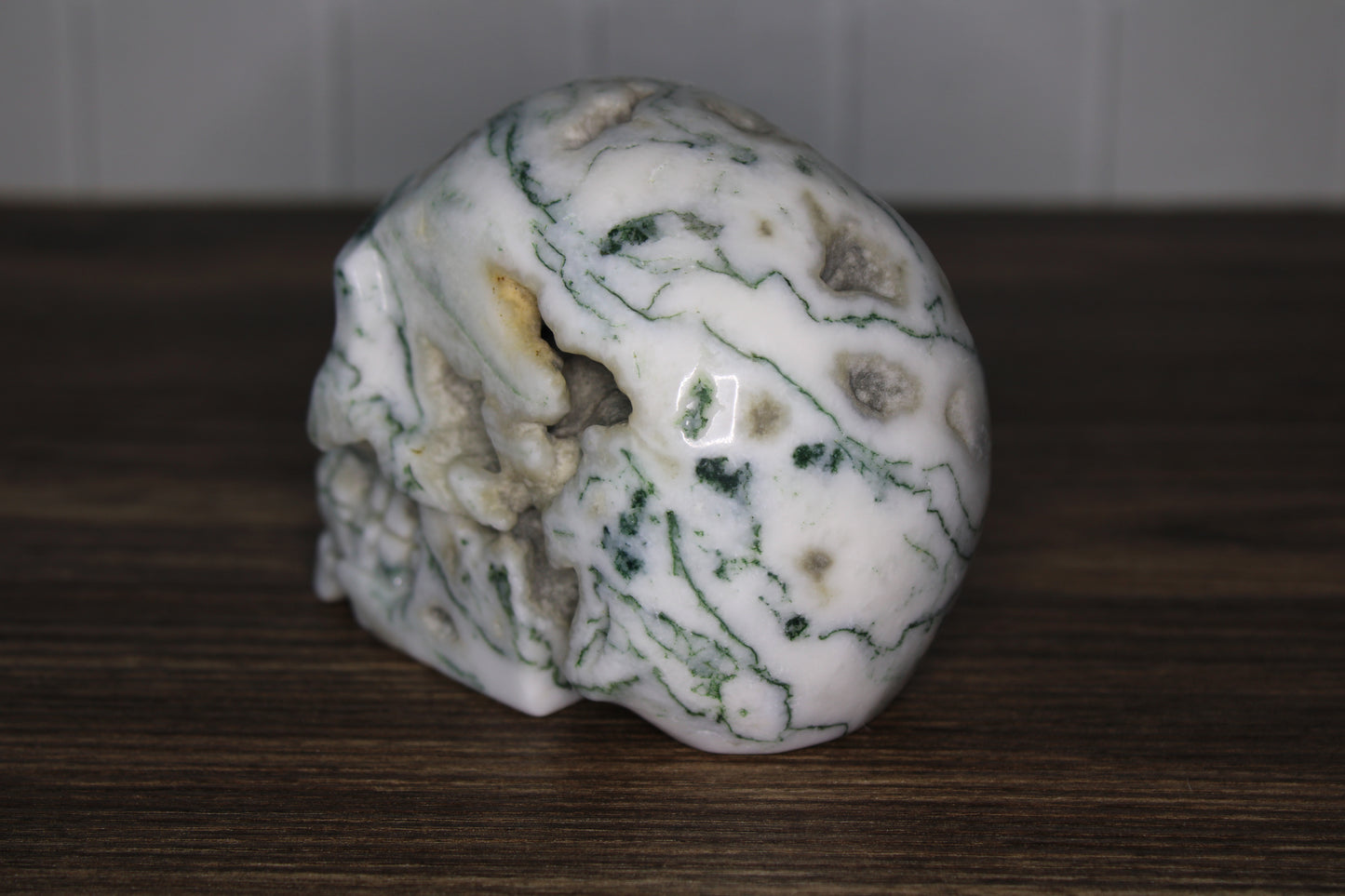 Moss Agate Skull