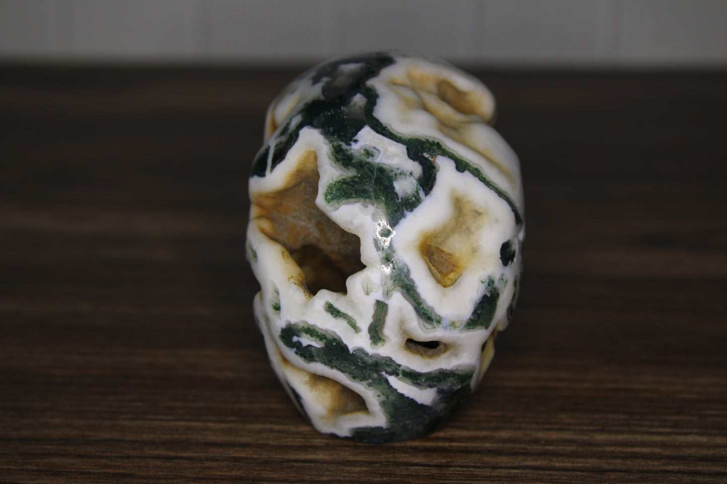 Moss Agate Skull
