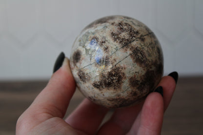 Green Flower Jasper Sphere