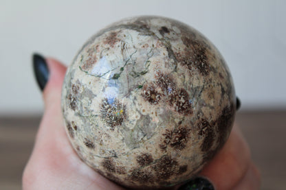 Green Flower Jasper Sphere