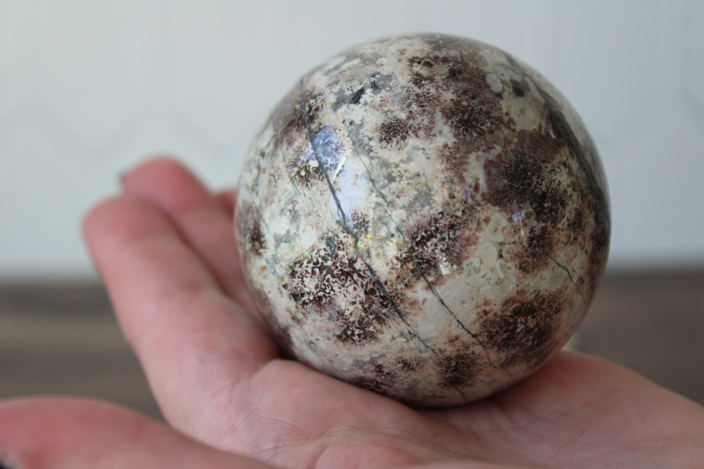 Green Flower Jasper Sphere