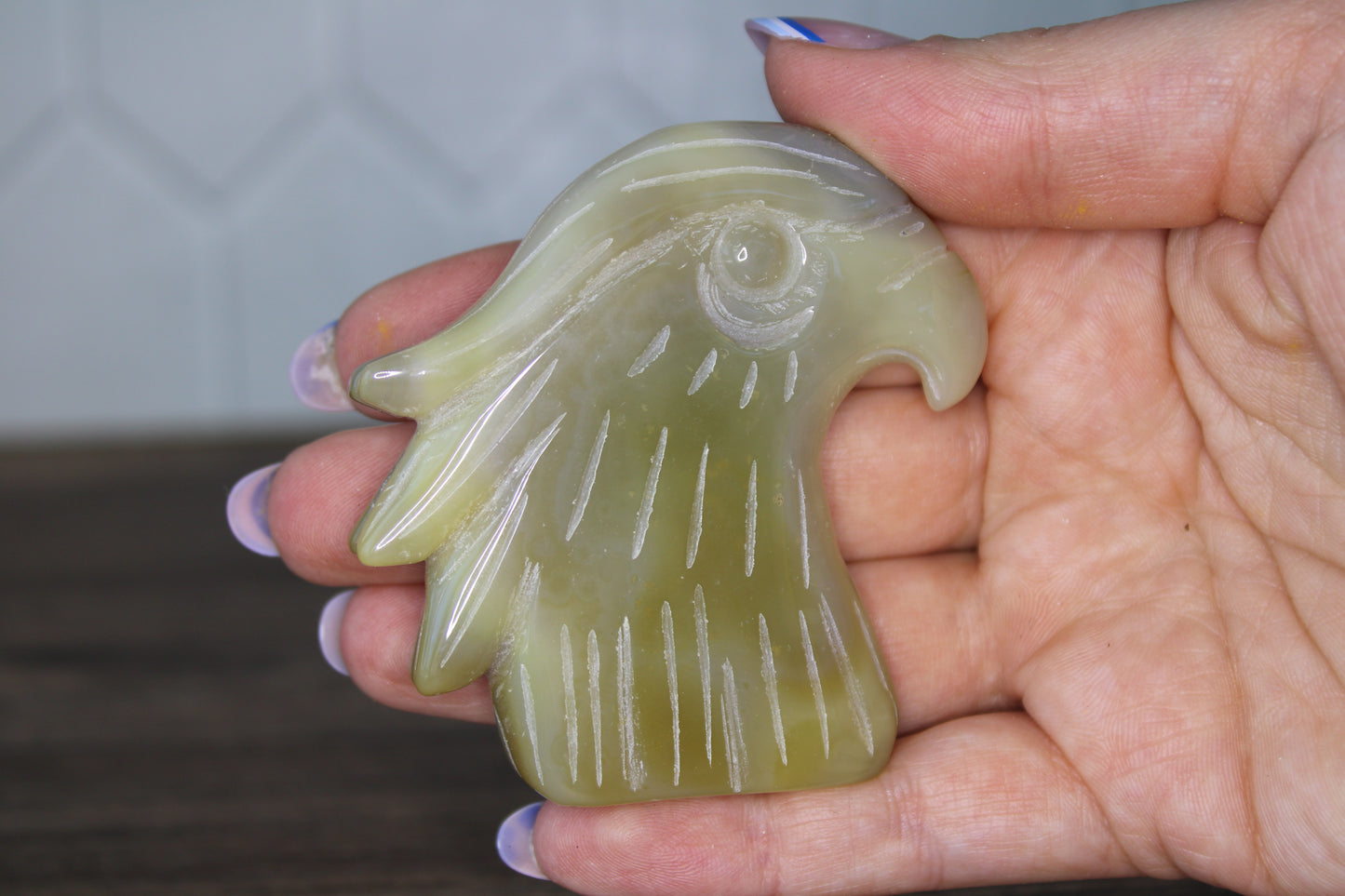 Afghan Jade Eagle Head Carving