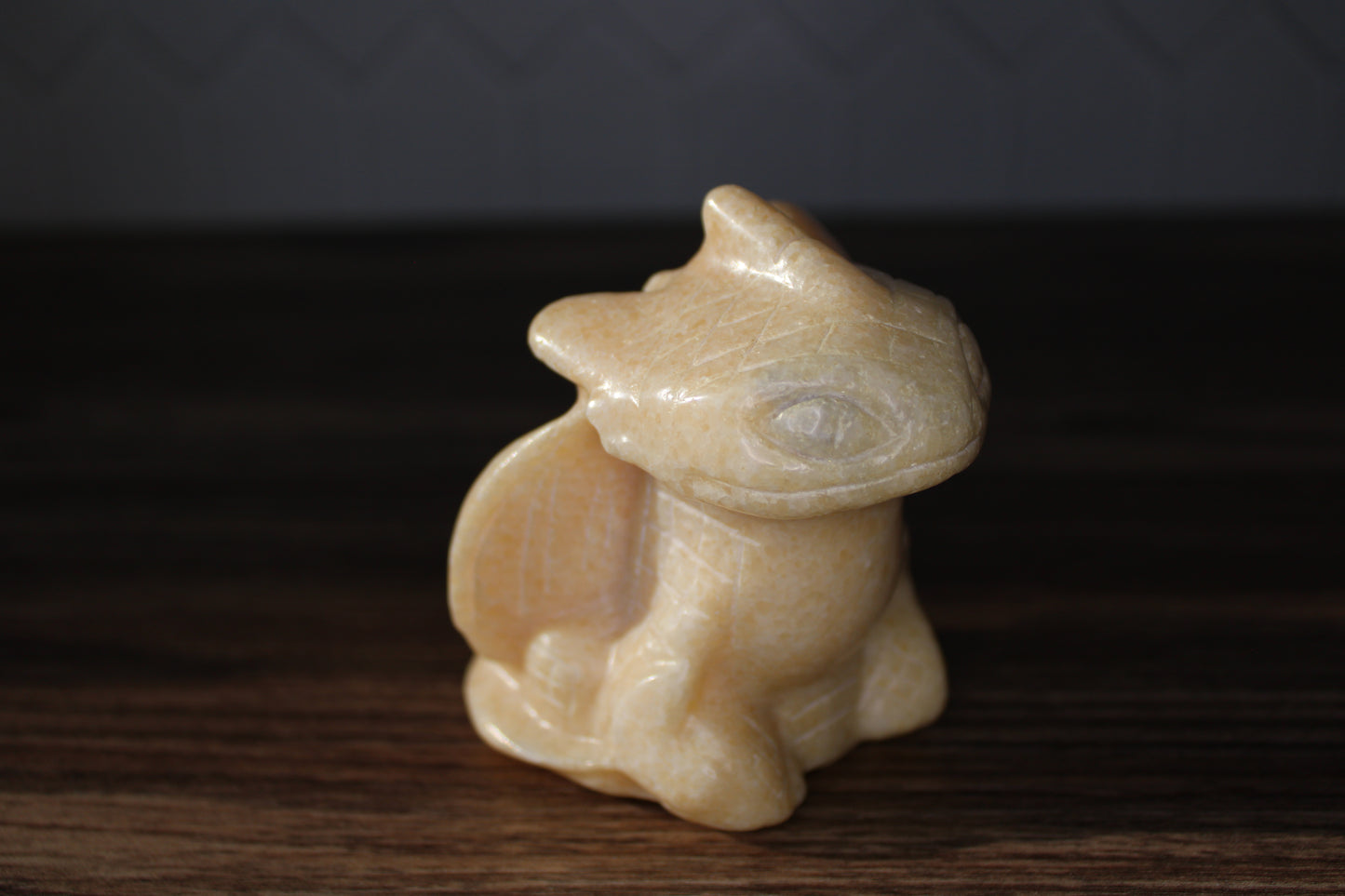 Yellow Calcite Toothless Carving