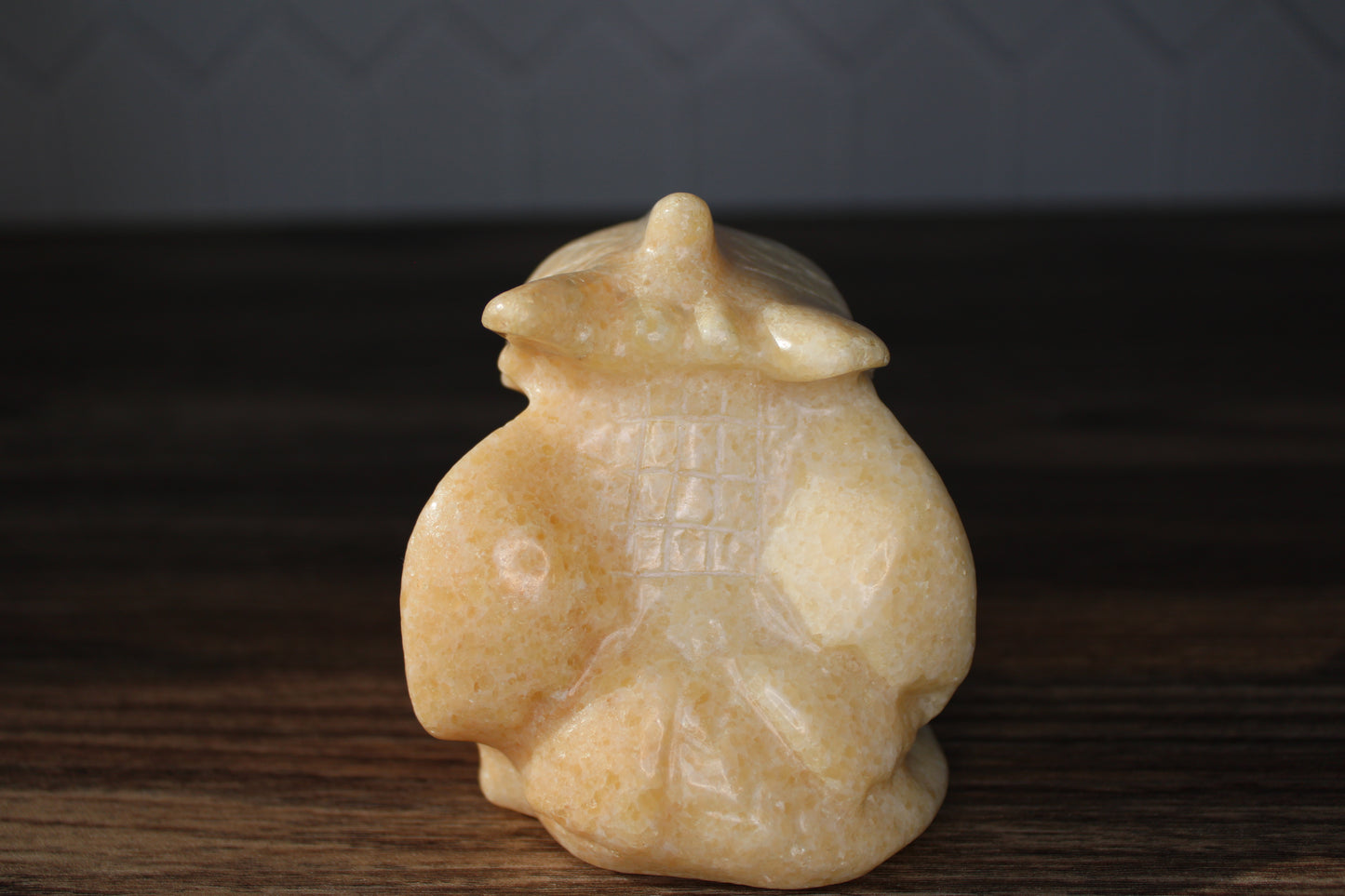 Yellow Calcite Toothless Carving