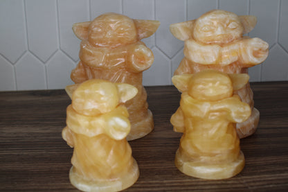 Orange Calcite Yoda